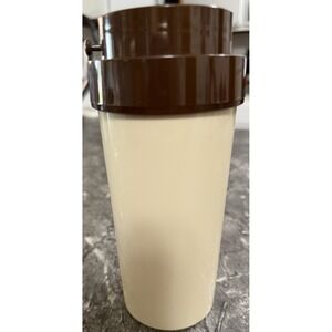 Vintage‎ Thermo Serve Travel Cup Travel Coffee Mug Push Button Lid New
